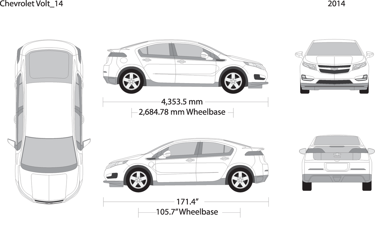 2014 Chevy Volt V14 Vehicle Wrap Template