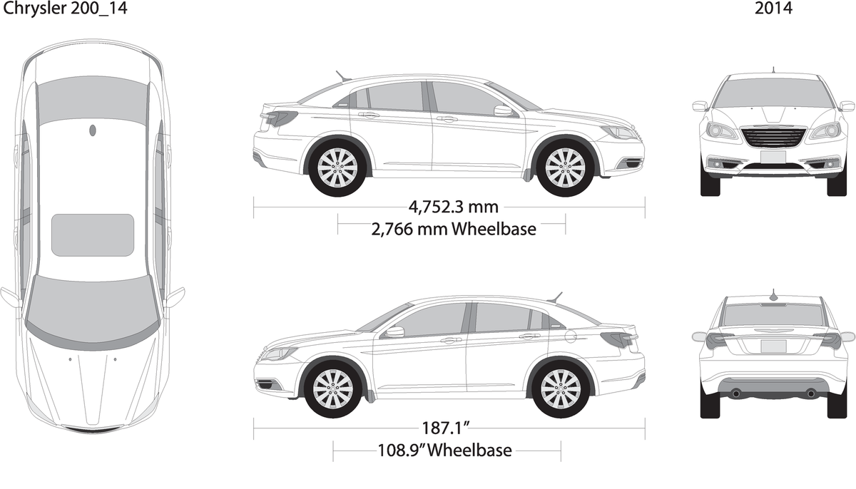 2014 Chrysler 200 V14 Vehicle Wrap Template