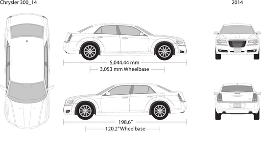 2014 Chrysler 300 vector wrap template, Design-Ready PDF - GravBase