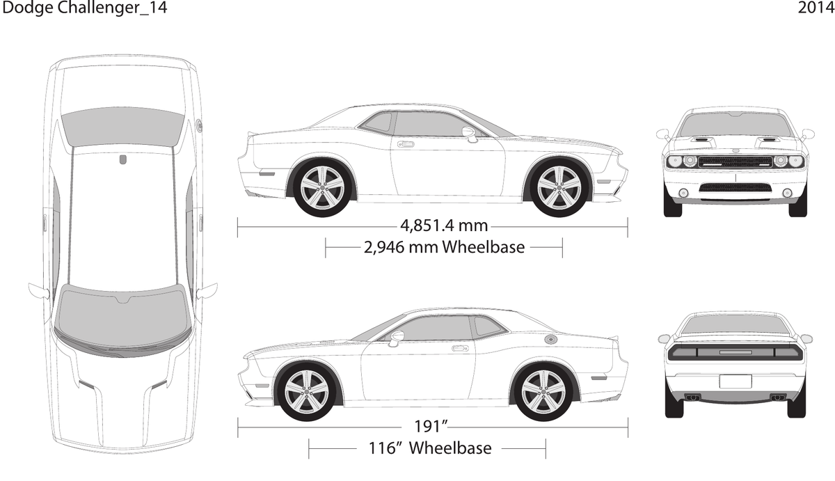 2014 Dodge Challenger vector wrap template, Design-Ready PDF - GravBase