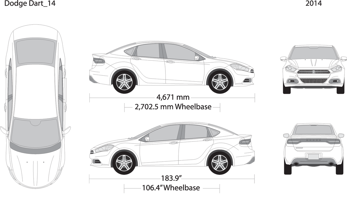 2014 Dodge Dart V14 Vehicle Wrap Template