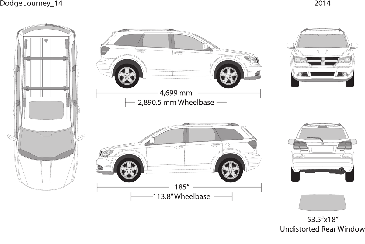 2014 Dodge Journey free vector vehicle wrap template - GravBase
