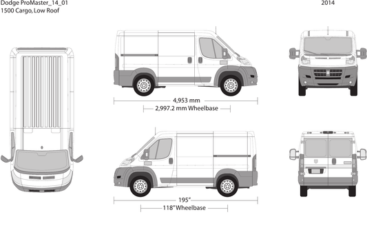 2014 Dodge Promaster Vector Wrap Template - GravBase