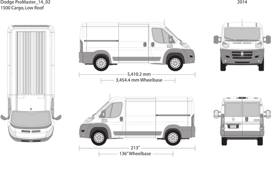 2014 Dodge Promaster Vector Wrap Template - GravBase