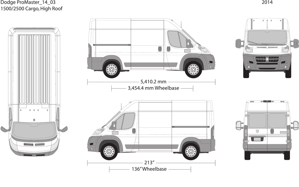 2014 Dodge Promaster vector wrap template V03, Design-Ready PDF - GravBase