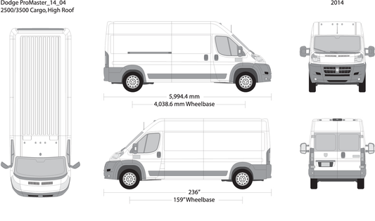 2014 Dodge Promaster V04 Vehicle Wrap Template