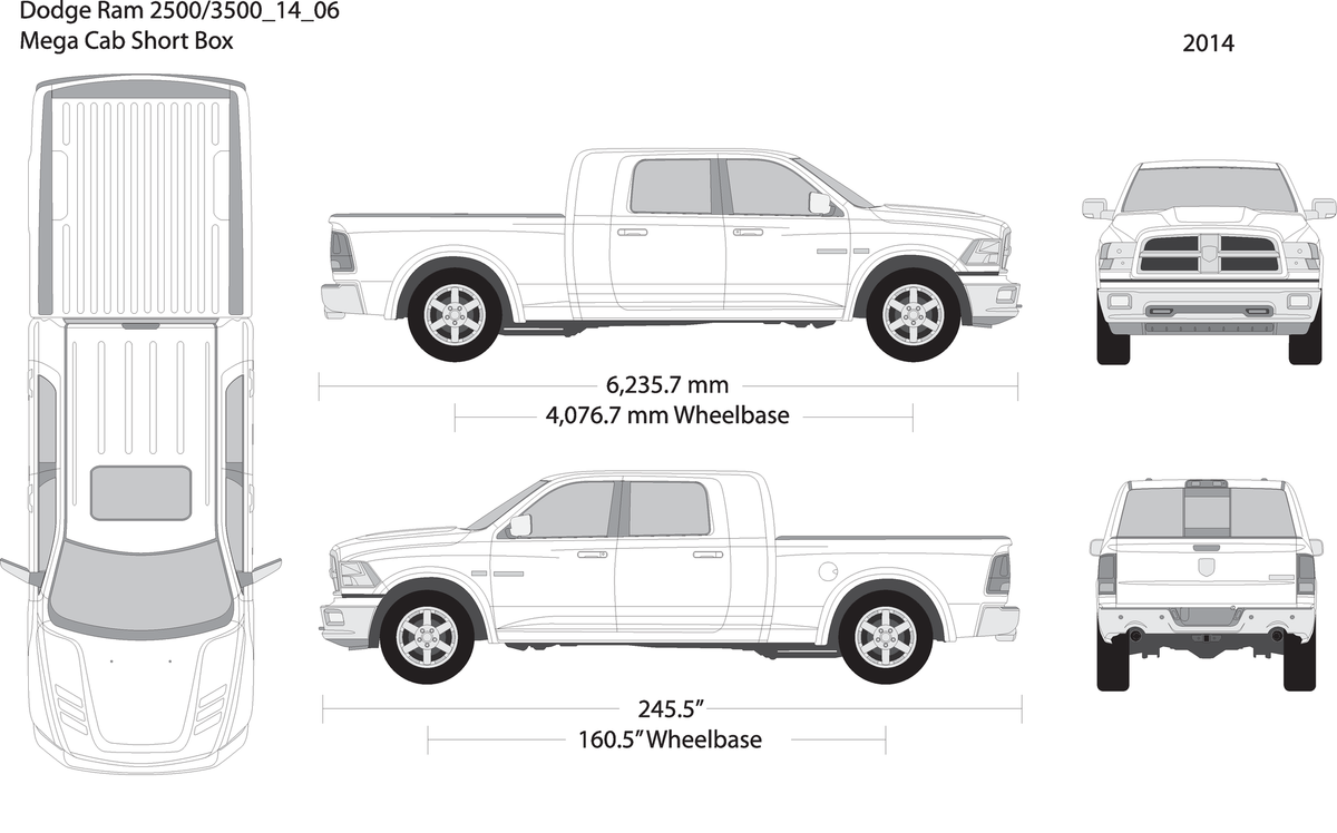 2014 Dodge Ram 2500 3500 V06 Vehicle Wrap Template