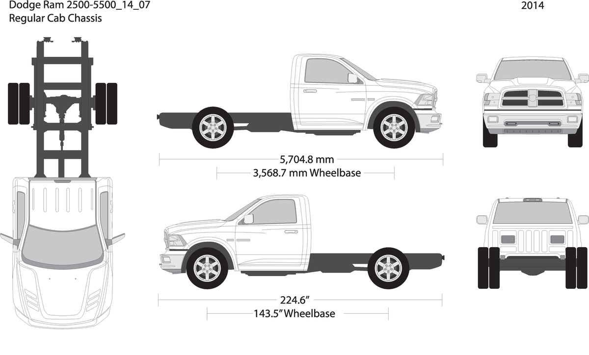 2014 Dodge Ram 2500 3500 V07 Vehicle Wrap Template