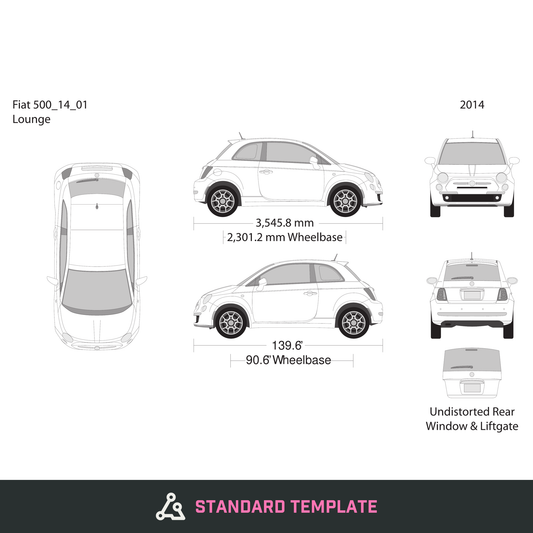 2014 Fiat 500 vector wrap template V01, Design-Ready PDF - GravBase