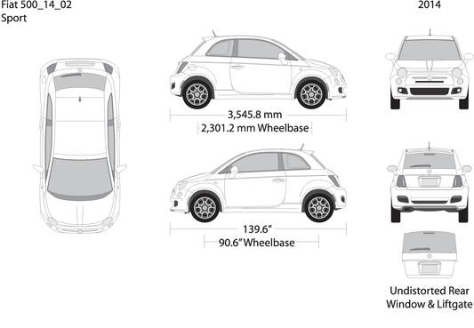 2014 Fiat 500 V02 Vehicle Wrap Template