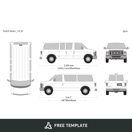 2014 Ford E Series free vector vehicle wrap template - GravBase