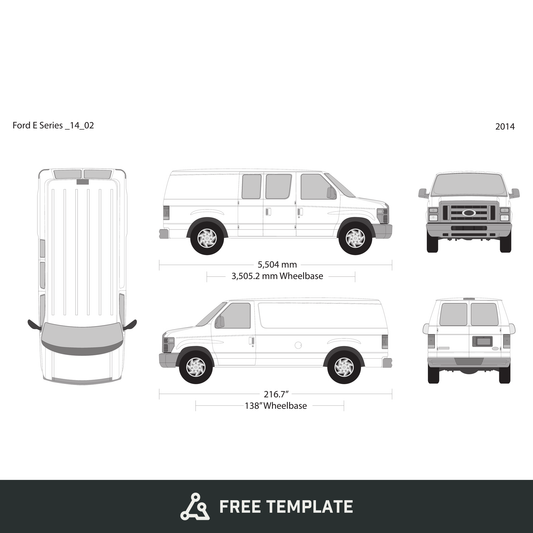 2014 Ford E Series free vector vehicle wrap template - GravBase