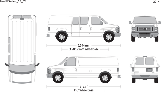 2014 Ford E Series V02 Vehicle Wrap Template