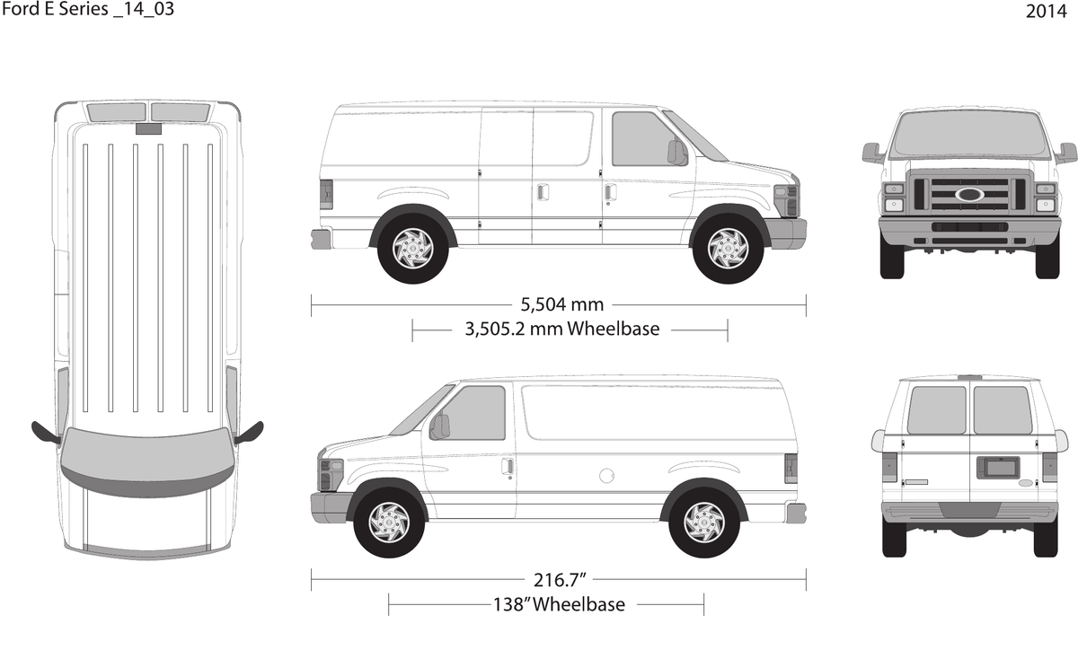 2014 Ford E Series vector wrap template V03, Design-Ready PDF - GravBase