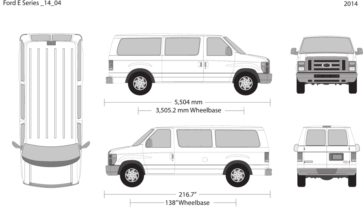 2014 Ford E Series vector wrap template V04, Design-Ready PDF - GravBase