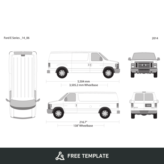 2014 Ford E Series free vector vehicle wrap template - GravBase