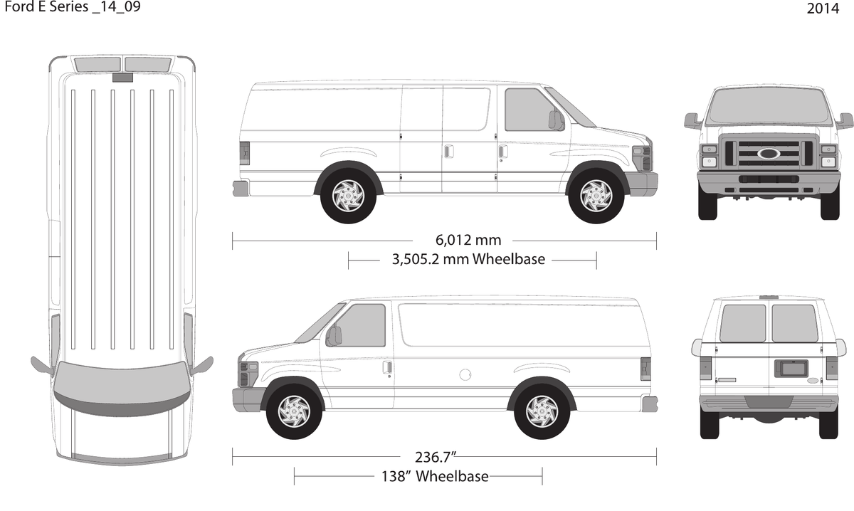 2014 Ford E Series vector wrap template V09, Design-Ready PDF - GravBase