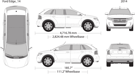2014 Ford Edge Vector Wrap Template - GravBase