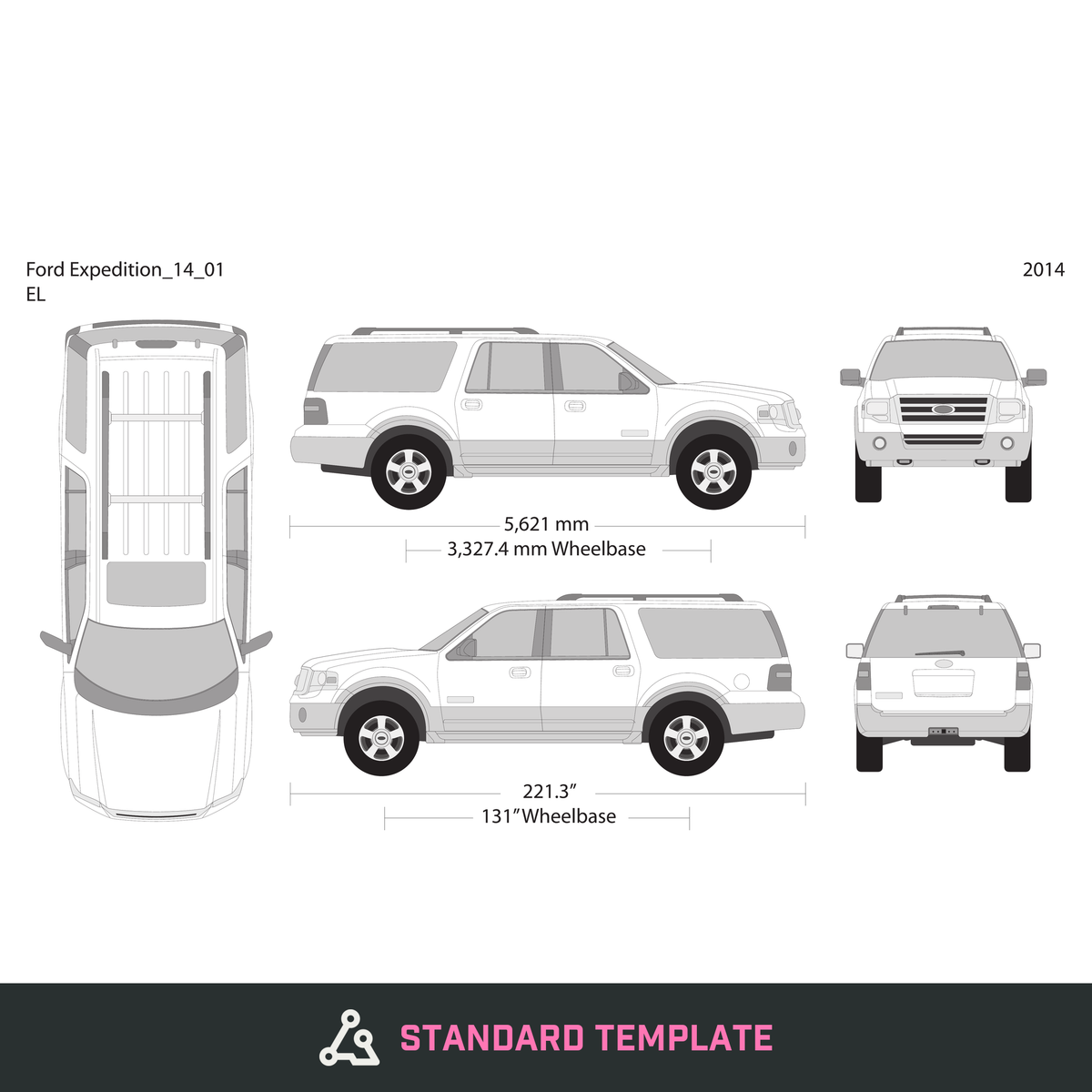 2014 Ford Expedition vector wrap template V02, Design-Ready PDF - GravBase