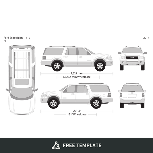 2014 Ford Expedition free vector vehicle wrap template - GravBase