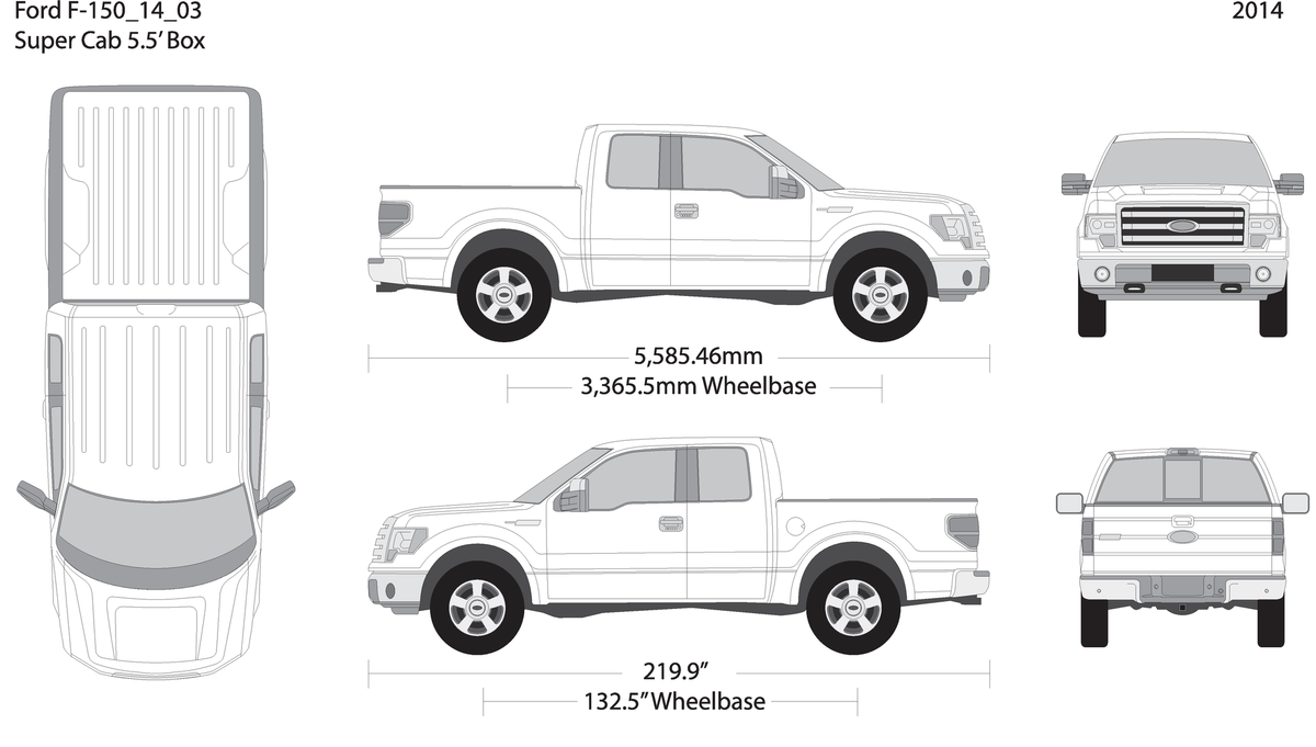 2014 Ford F 150 V03 Vehicle Wrap Template