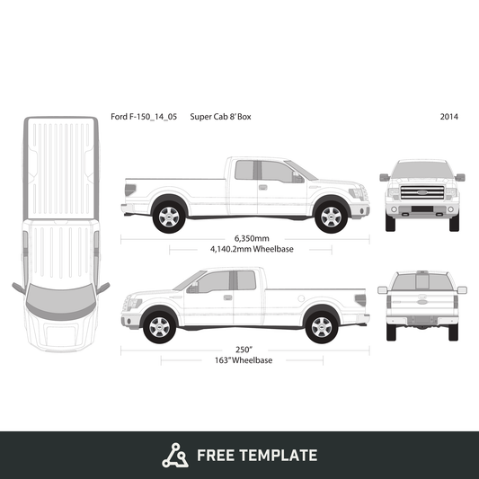 2014 Ford F-150 free vector vehicle wrap template - GravBase