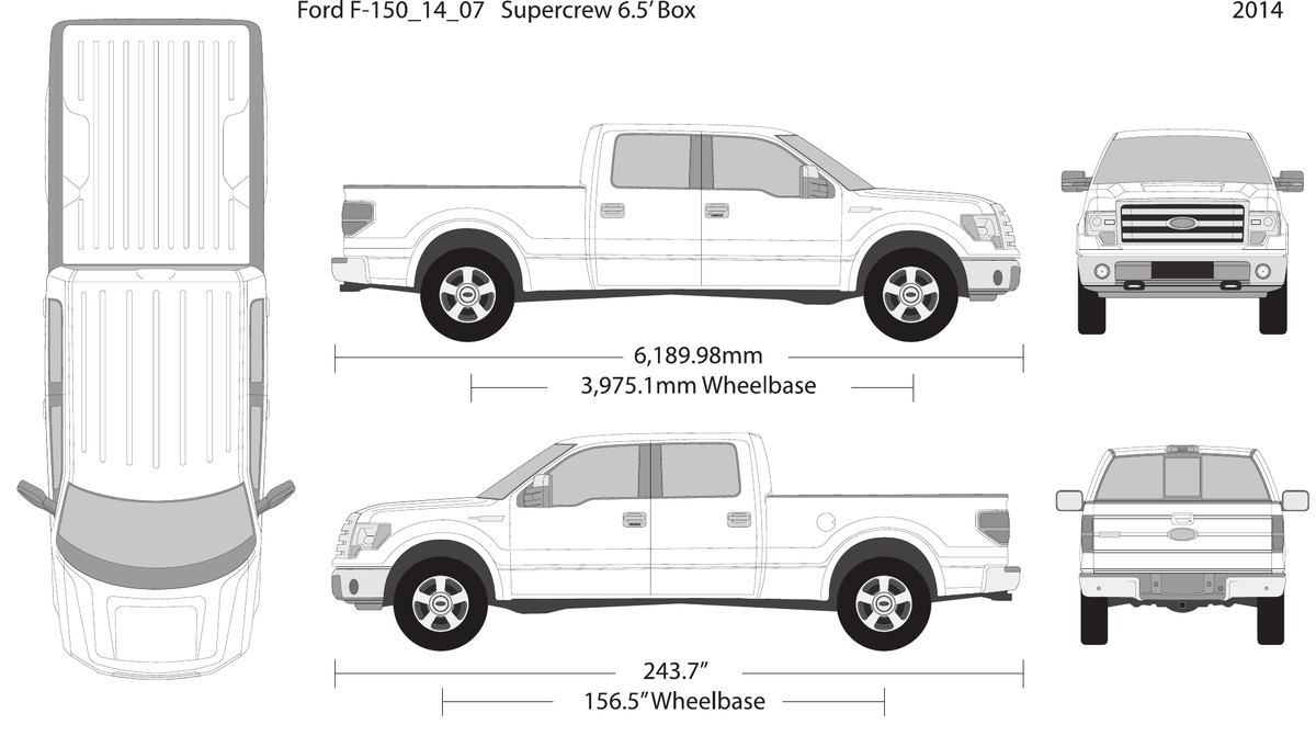 2014 Ford F-150 vector wrap template V07, Design-Ready PDF - GravBase