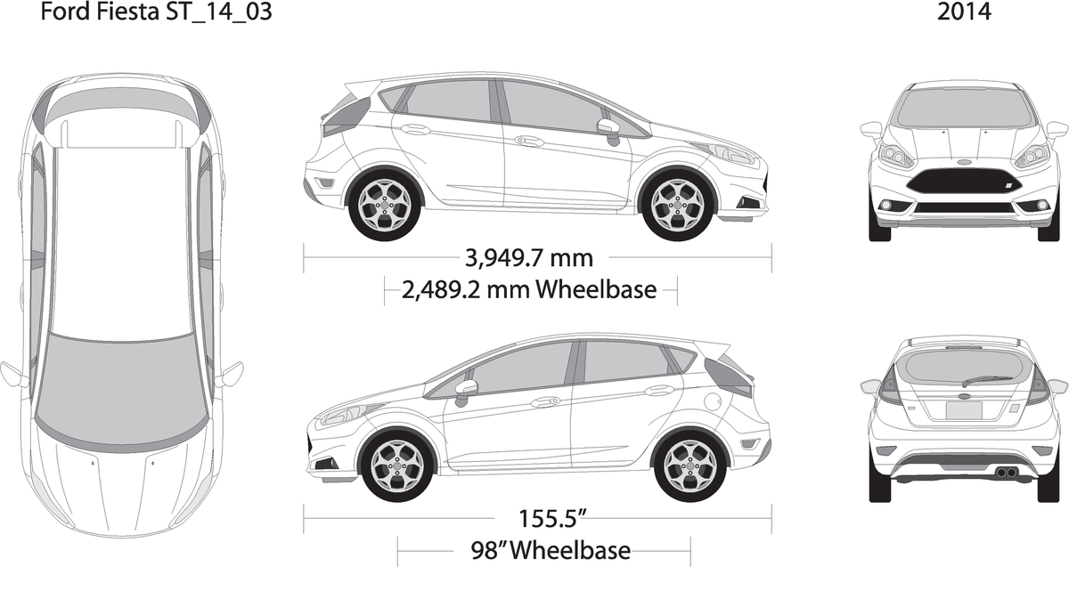 2014 Ford Fiesta V03 Vehicle Wrap Template