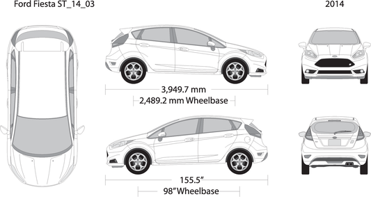 2014 Ford Fiesta V03 Vehicle Wrap Template