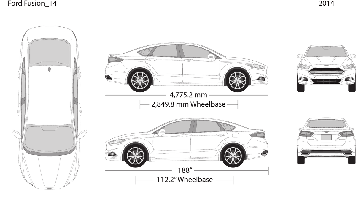 2014 Ford Fusion Vector Wrap Template - GravBase