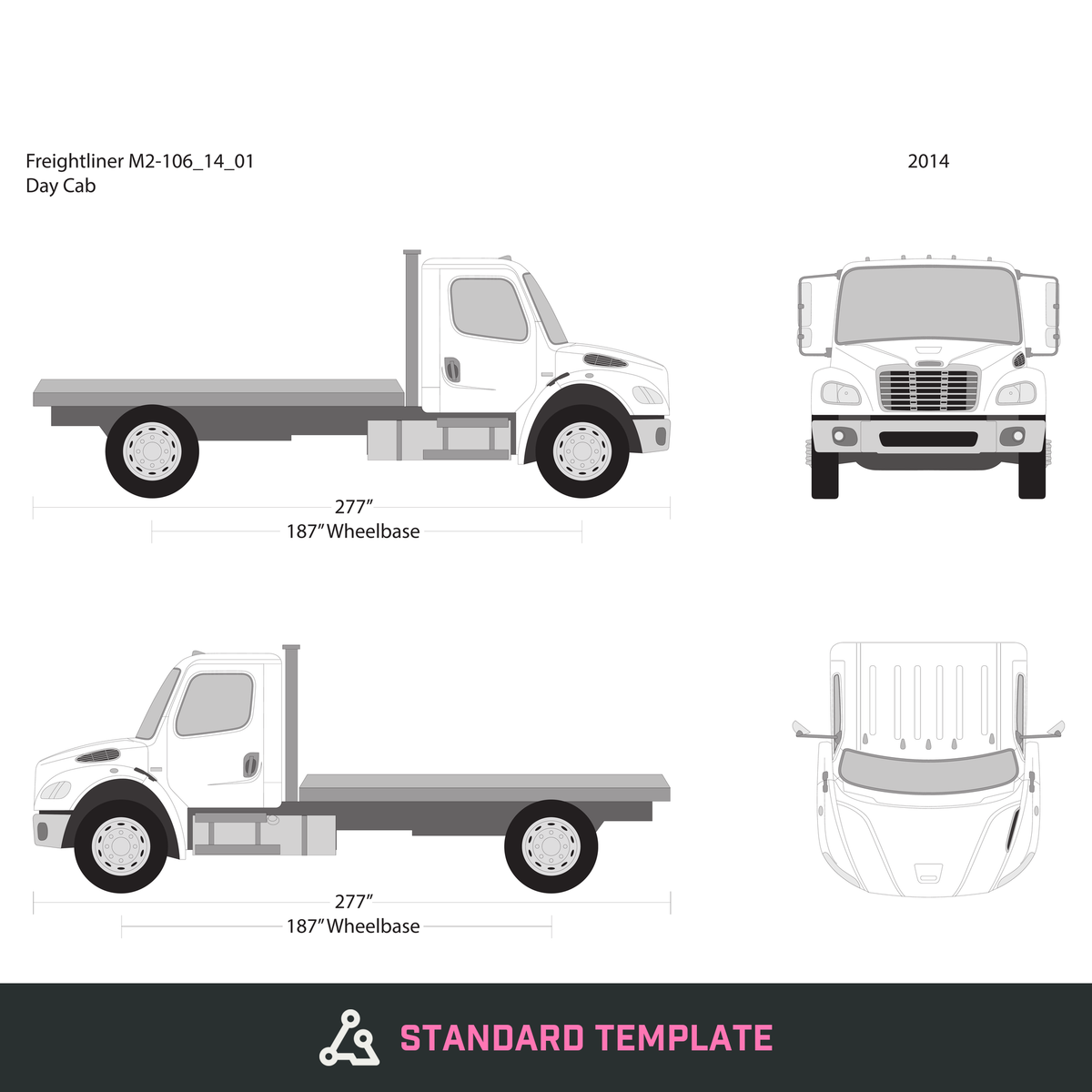 2014 Freightliner M2-106 vector wrap template V01, Design-Ready PDF - GravBase