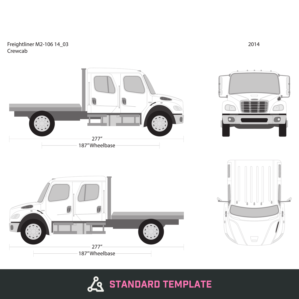2014 Freightliner M2-106 vector wrap template V03, Design-Ready PDF - GravBase