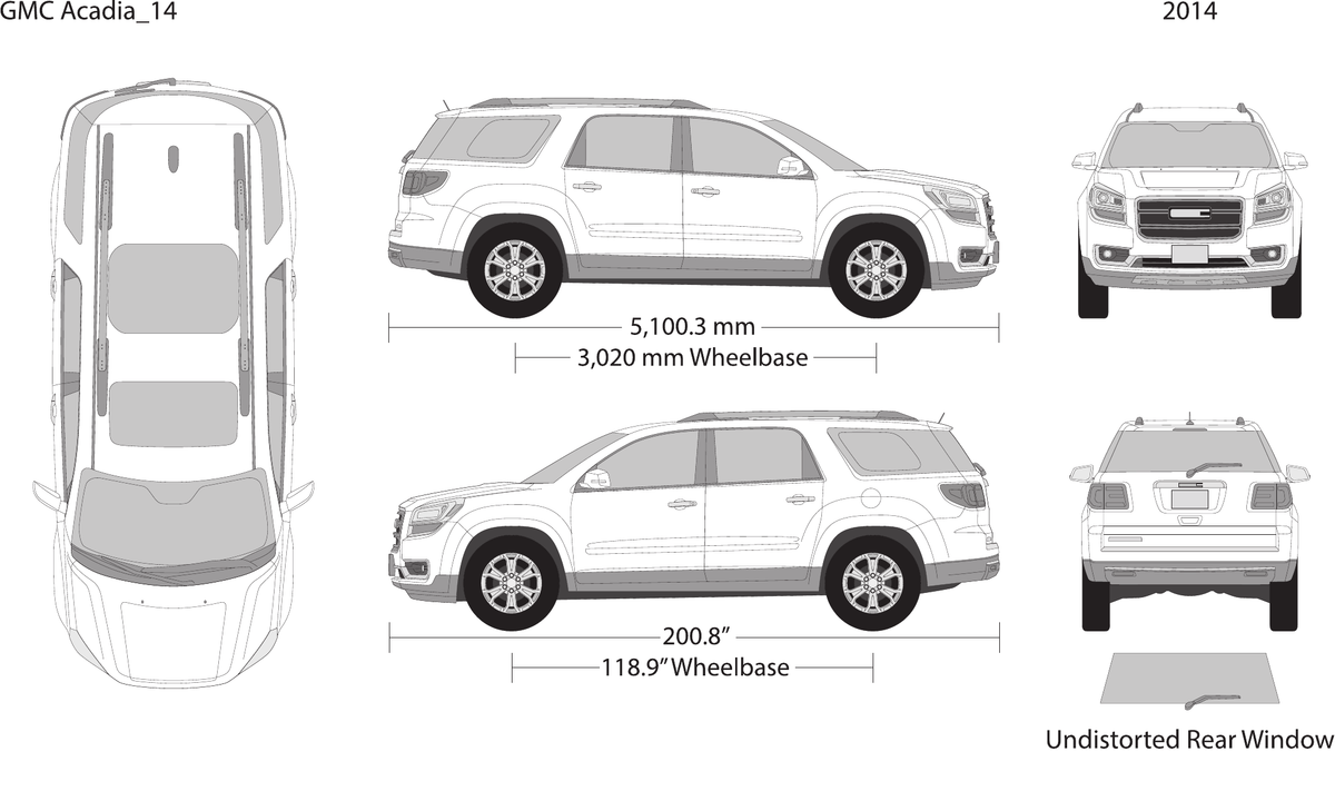 2014 GMC Acadia vector wrap template, Design-Ready PDF - GravBase