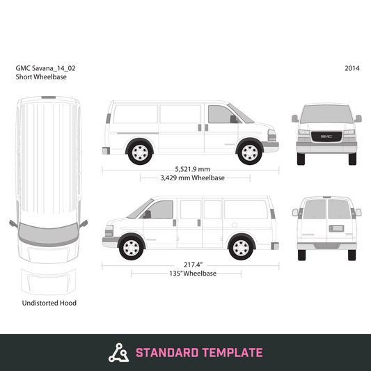 2014 GMC Savana vector wrap template V02, Design-Ready PDF - GravBase