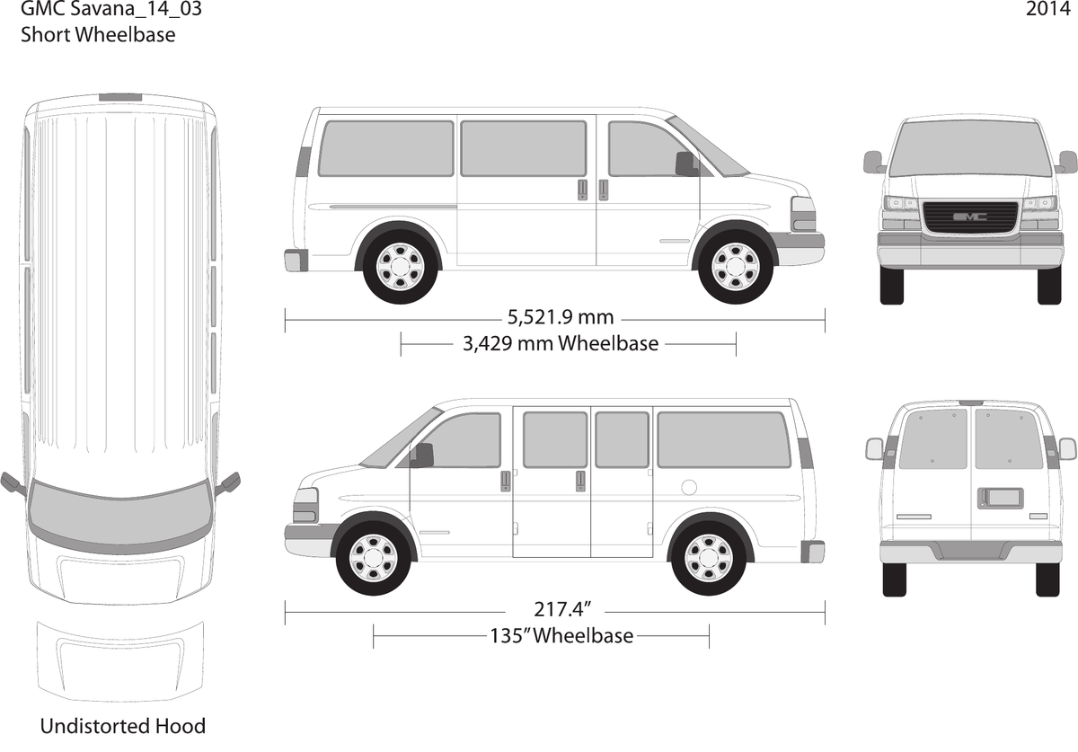 2014 GMC Savana vector wrap template V03, Design-Ready PDF - GravBase