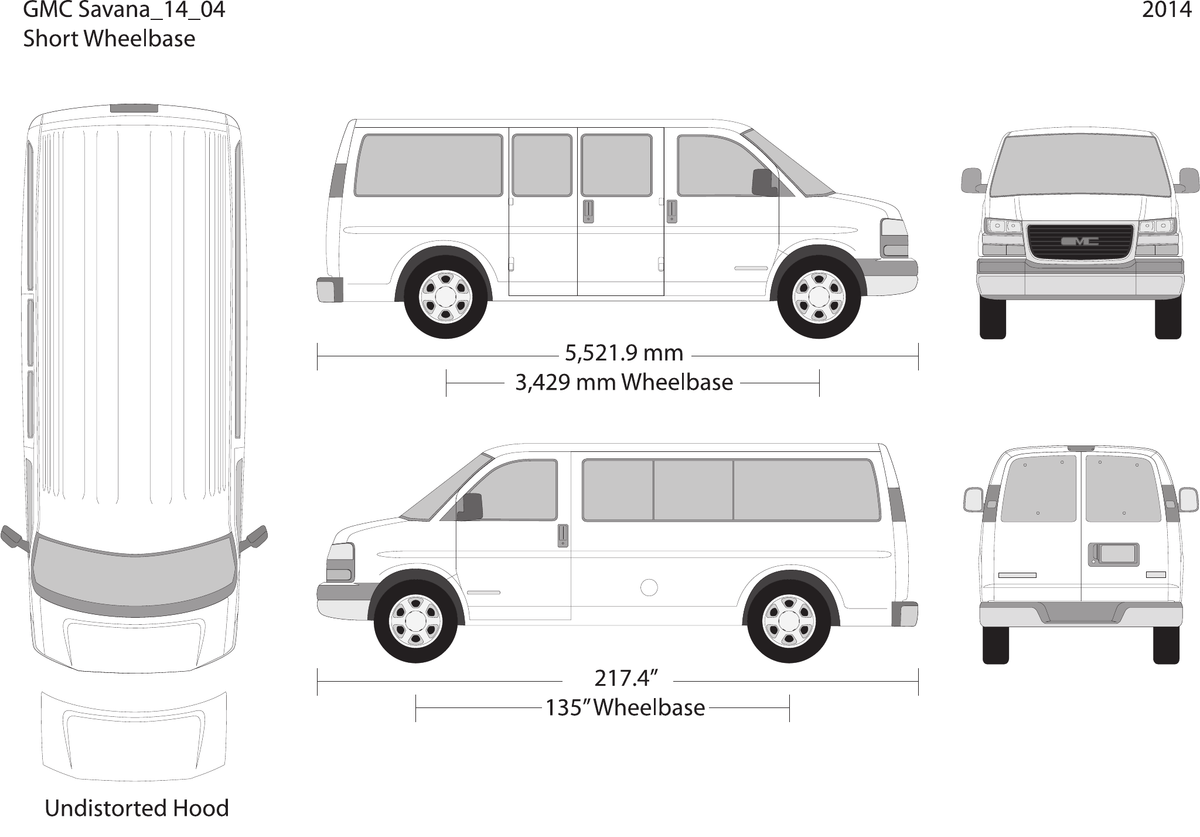 2014 GMC Savana vector wrap template V04, Design-Ready PDF - GravBase