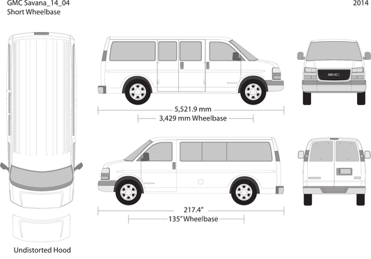 2014 GMC Savana vector wrap template V04, Design-Ready PDF - GravBase