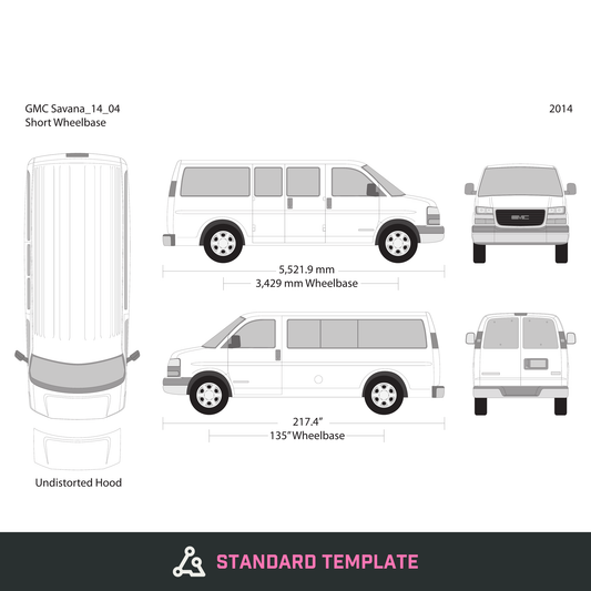 2014 GMC Savana vector wrap template V04, Design-Ready PDF - GravBase