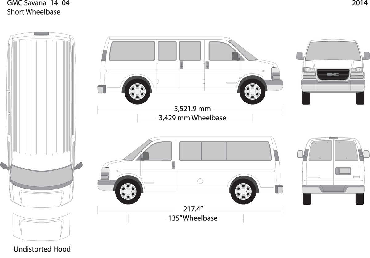 2014 Gmc Savana V04 Vehicle Wrap Template