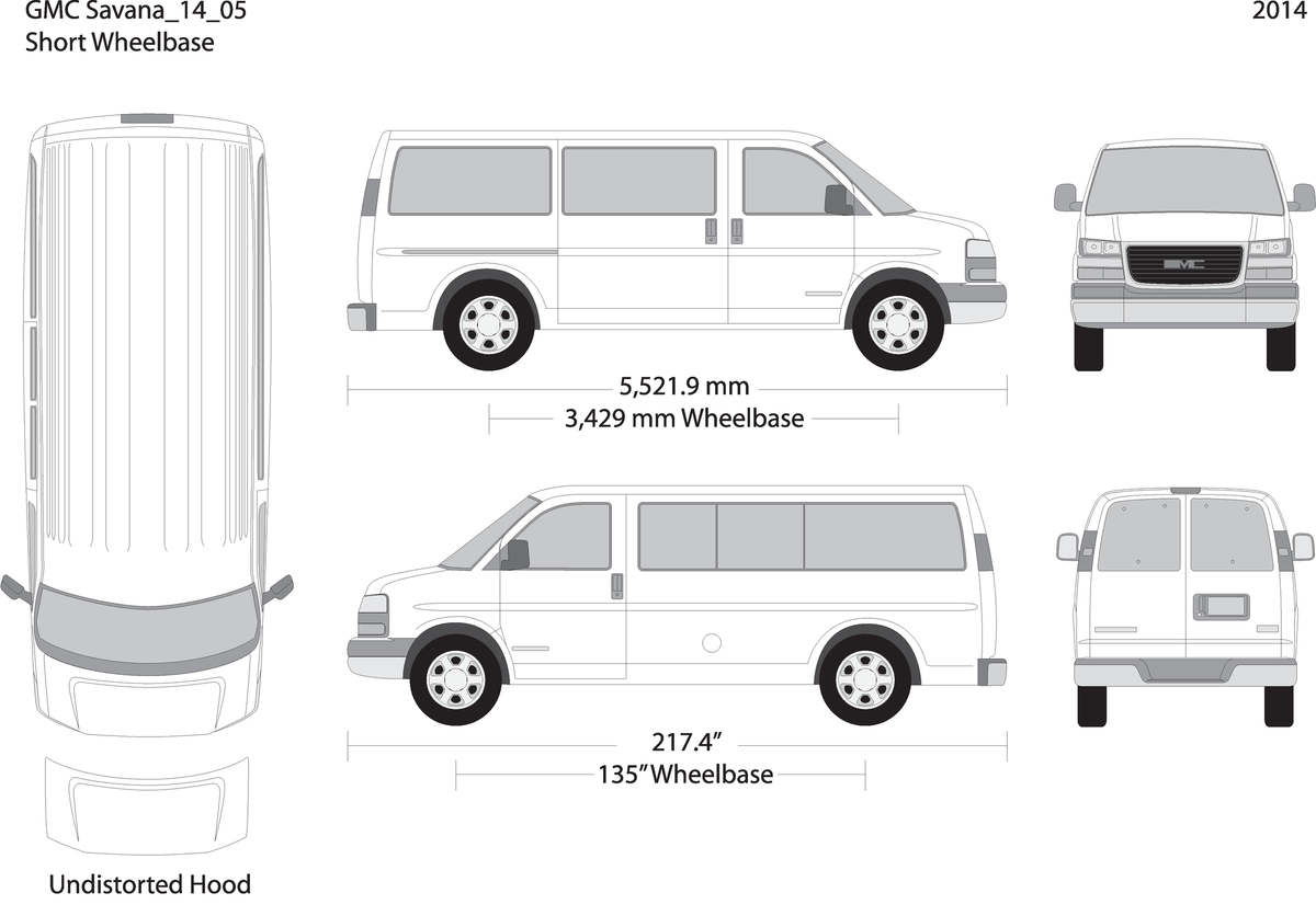 2014 Gmc Savana V05 Vehicle Wrap Template