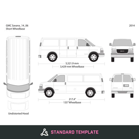 2014 GMC Savana vector wrap template V06, Design-Ready PDF - GravBase