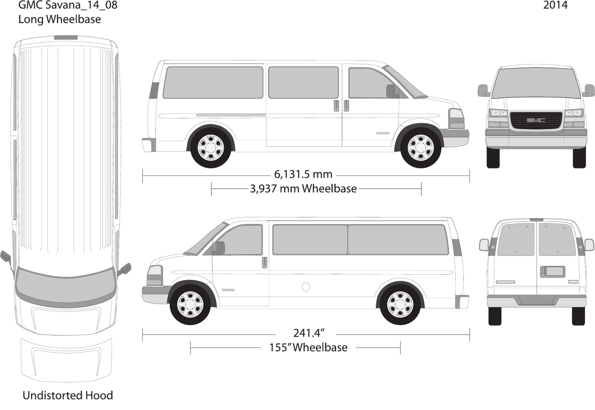 2014 GMC Savana vector wrap template V08, Design-Ready PDF - GravBase