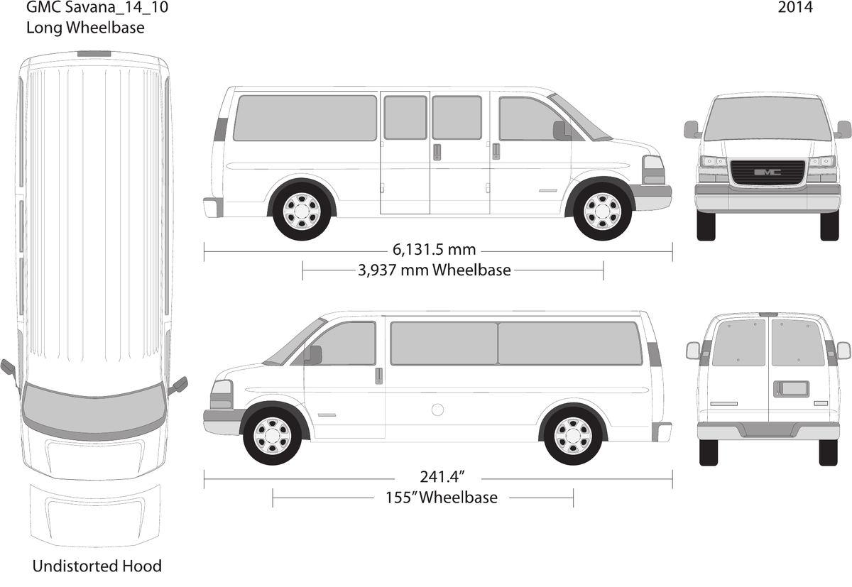 2014 GMC Savana vector wrap template V10, Design-Ready PDF - GravBase