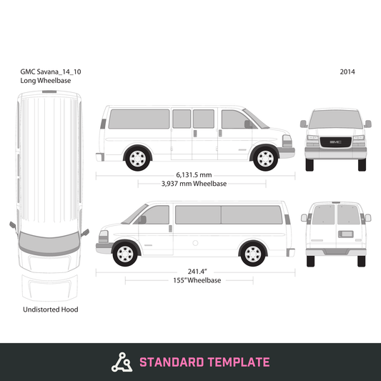 2014 GMC Savana vector wrap template V10, Design-Ready PDF - GravBase