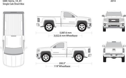 2014 Gmc Sierra 1500 V01 Vehicle Wrap Template
