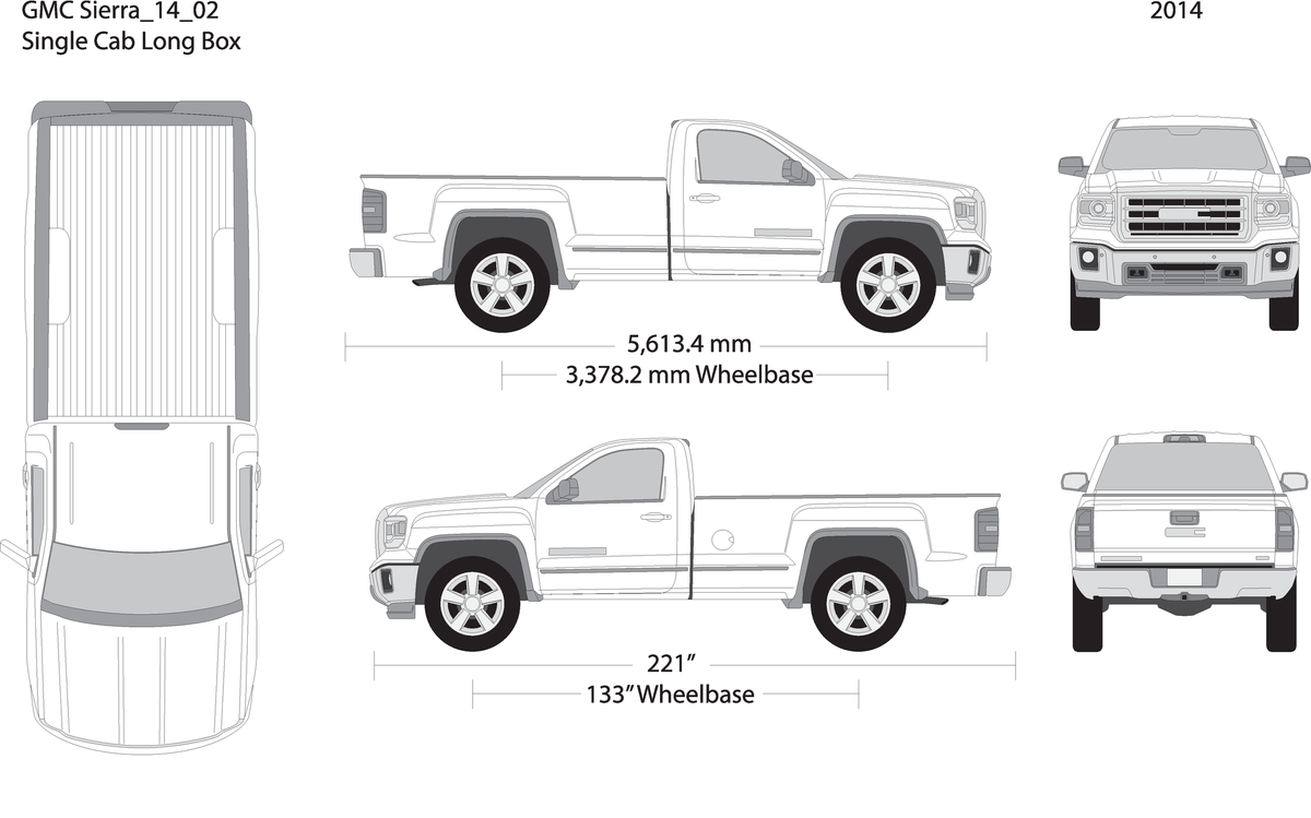2014 Gmc Sierra 1500 V02 Vehicle Wrap Template