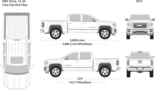 2014 Gmc Sierra 1500 V04 Vehicle Wrap Template