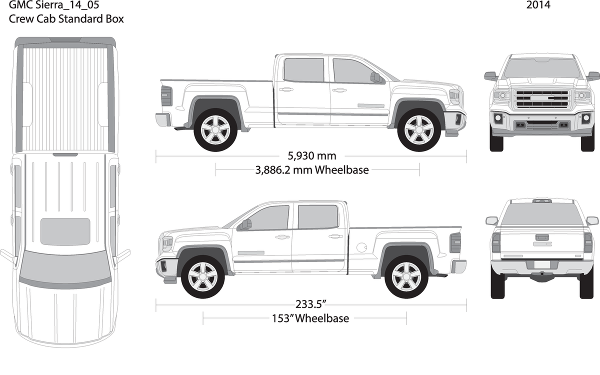 2014 Gmc Sierra 1500 V05 Vehicle Wrap Template