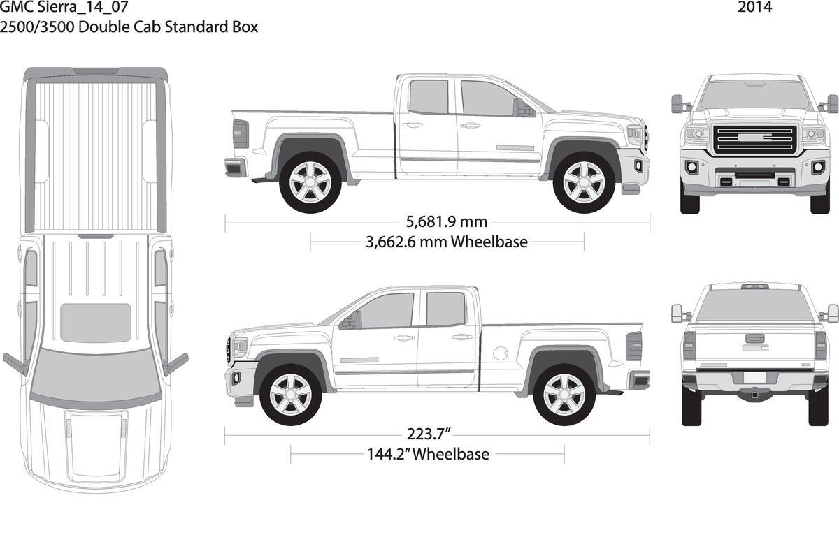 2014 Gmc Sierra 2500 3500 Hd V07 Vehicle Wrap Template