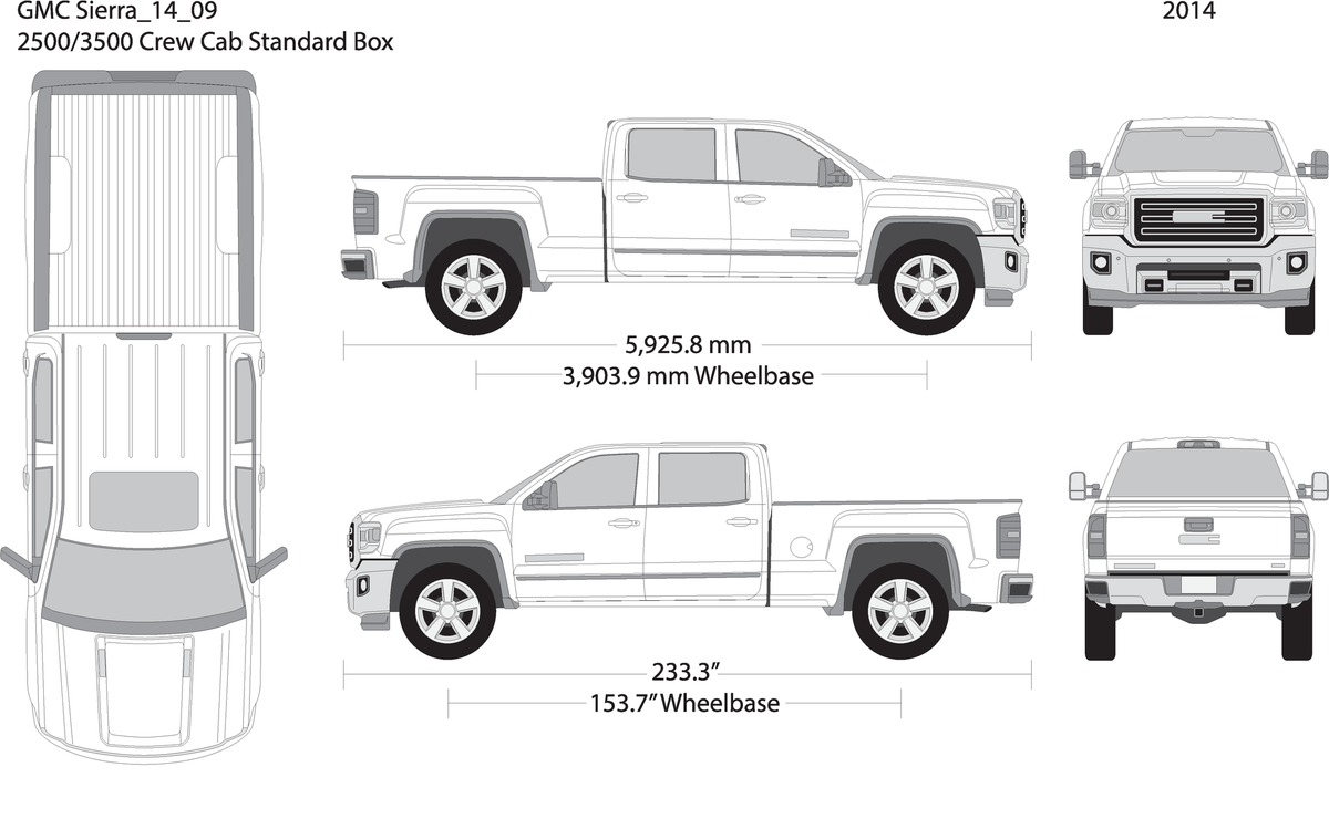 2014 Gmc Sierra 2500 3500 Hd V09 Vehicle Wrap Template